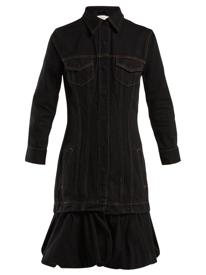 Marques'almeida Drop-waist Bubble-hem Denim Dress