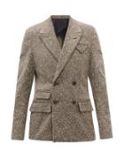 Ladies Rtw Bottega Veneta - Double-breasted Herringbone Jacket - Womens - Brown