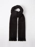 Valentino - V-logo Lurex-jacquard Wool-blend Scarf - Womens - Black