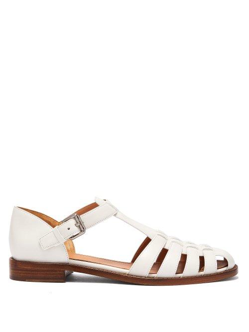 Matchesfashion.com Church's - Kelsey Cut Out Leather Sandals - Womens - White