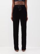 Tom Ford - Drawcord Velvet Tailored Track Pants - Womens - Black