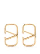 Valentino Garavani - Faux Pearl-embellished V-logo Earrings - Womens - Gold