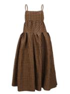Rejina Pyo - Casey Gingham Seersucker Midi Dress - Womens - Brown Multi