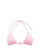 Marysia - Broadway Scalloped Triangle Bikini Top - Womens - Mid Pink