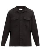 Matchesfashion.com Ami - Notched-collar Cotton-twill Shirt - Mens - Black