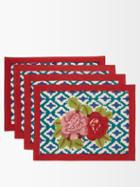 Lisa Corti - Set Of Four Hima Cotton Placemats - Womens - Blue Multi