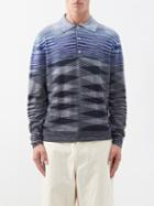 Missoni - Dgrad Space-dyed Wool Long-sleeved Polo Shirt - Mens - Blue Multi