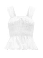 Staud - Ida Square-neck Cotton-blend Top - Womens - White