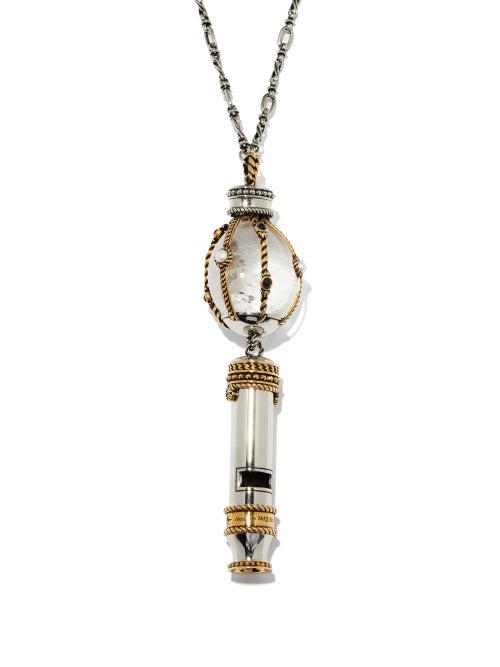 Alexander Mcqueen - Whistle And Crystal Pendant Necklace - Womens - Gold