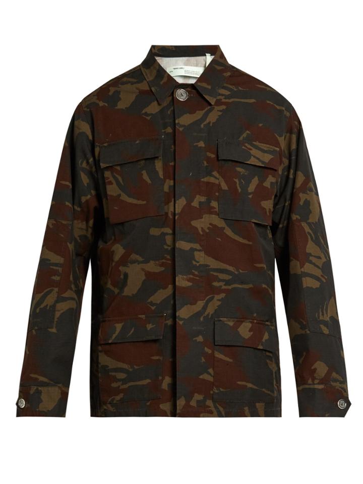 Off-white Logo And Camouflage-print Cotton Field Jacket