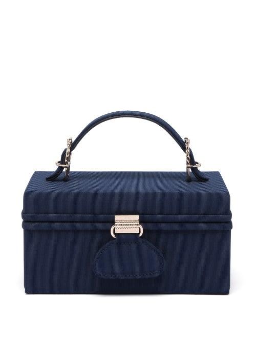 Matchesfashion.com Bienen-davis - Matchbox Faille Top-handle Box Bag - Womens - Dark Blue