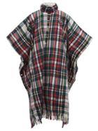 Matchesfashion.com Marine Serre - Reversible Hooded Plaid And Lam Poncho - Womens - Red Multi