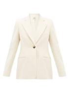 Matchesfashion.com Khaite - Vera Single-breasted Wool-blend Blazer - Womens - Cream