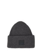 Matchesfashion.com Acne Studios - Pansy Ribbed Knit Wool Beanie Hat - Womens - Grey