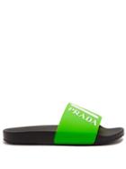 Matchesfashion.com Prada - Logo Embossed Rubber Slides - Mens - Green
