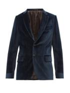 Matchesfashion.com Paul Smith - Soho Fit Single Breasted Velvet Blazer - Mens - Navy
