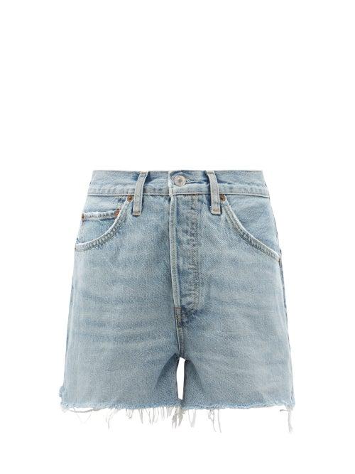Ladies Rtw Re/done - 50s Cutoff High-rise Denim Shorts - Womens - Light Denim