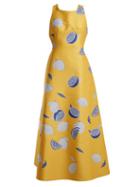 Matchesfashion.com Vika Gazinskaya - Lemon Jacquard Cotton Blend Dress - Womens - Yellow Multi