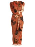 Matchesfashion.com Jacquemus - Henri Ruched Gauze Dress - Womens - Brown Multi