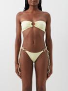 Sara Cristina - Starfish Bandeau Bikini Top - Womens - Pale Yellow