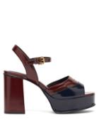Matchesfashion.com See By Chlo - Panelled Platform Leather Sandals - Womens - Burgundy Multi