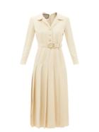 Gucci - Belted Rep Shirt Dress - Womens - Ivory