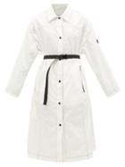 Moncler - Guirden Topstitched Garbadine Coat Dress - Womens - White