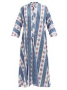 Ladies Beachwear Emilia Wickstead - Lovie Floral-print Organic-cotton Kaftan - Womens - Blue Print