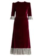 The Vampire's Wife Falconetti Ruffle-trimmed Velvet Dress