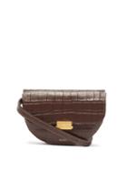 Matchesfashion.com Wandler - Anna Crocodile Effect Leather Belt Bag - Womens - Dark Brown