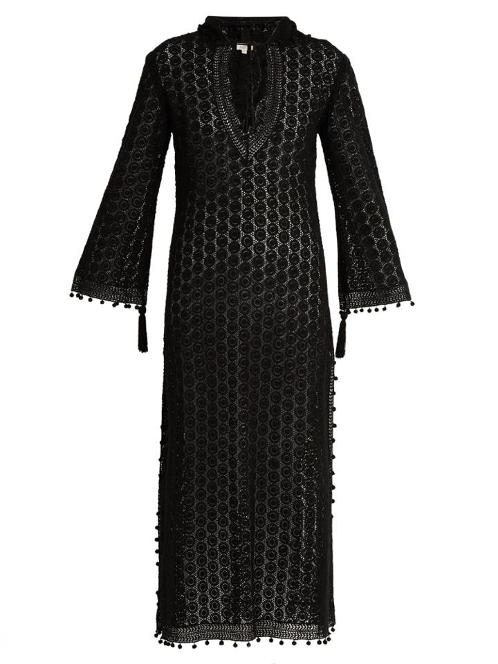 Talitha Hooded Crochet-lace Long Kaftan