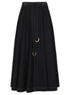 Rejina Pyo - Jodie Belted Canvas Midi Skirt - Womens - Black
