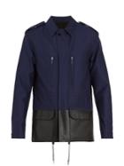 Berluti Contrast Leather Panel Cotton-blend Jacket