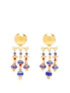 Matchesfashion.com Katerina Makriyianni - Glass-bead Gold-vermeil Chandelier Earrings - Womens - Multi