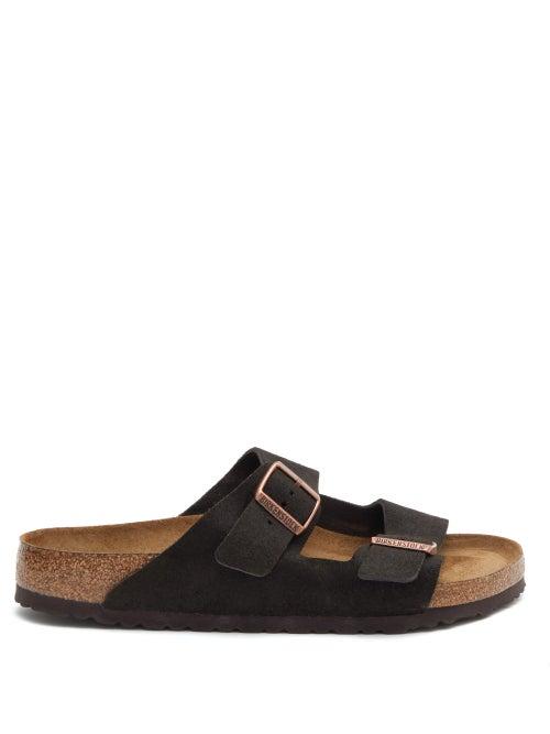 Matchesfashion.com Birkenstock - Arizona Two-strap Suede Slides - Mens - Brown