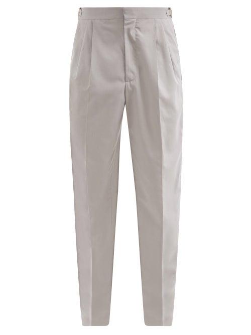 Matchesfashion.com Umit Benan B+ - Richard Cotton And Modal-blend Twill Trousers - Mens - Light Blue