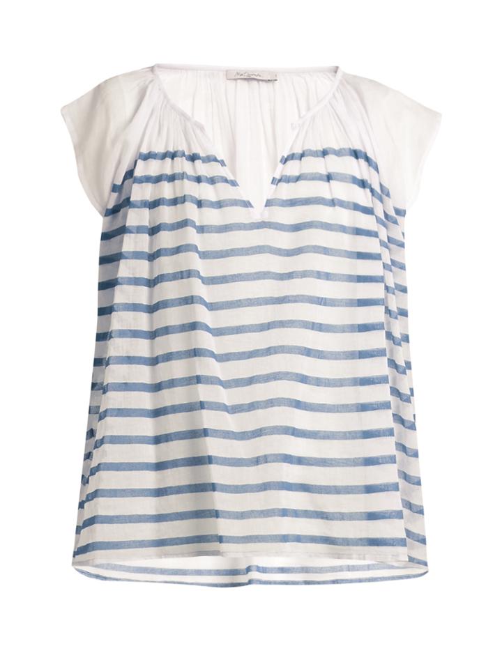 Mes Demoiselles Mathilde Striped Cotton-gauze Blouse