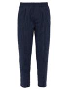 Matchesfashion.com The Gigi - King Mid Rise Cotton Blend Trousers - Mens - Navy
