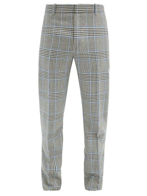 Matchesfashion.com Alexander Mcqueen - Glen-check Wool-twill Suit Trousers - Mens - Grey
