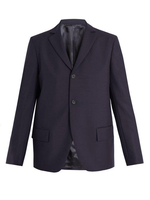 Matchesfashion.com Acne Studios - Lund Single Breasted Wool Blend Blazer - Mens - Navy