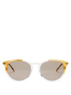 Gucci - Round Acetate And Metal Sunglasses - Mens - Brown