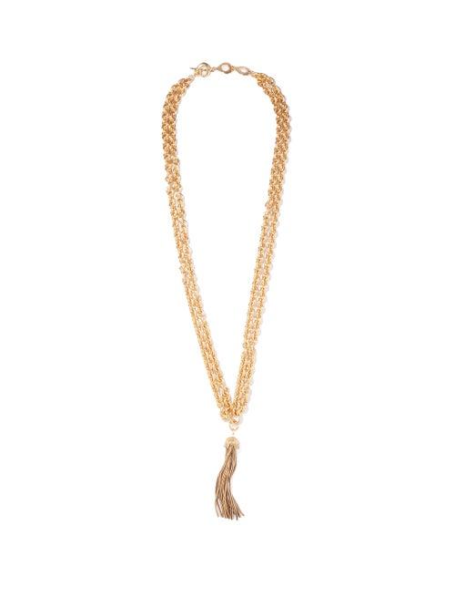 Ladies Jewellery Saint Laurent - Opyum Tasselled Chain-link Necklace - Womens - Gold