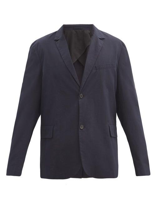 Matchesfashion.com Raey - Relaxed-fit Single-breasted Cotton Blazer - Mens - Navy