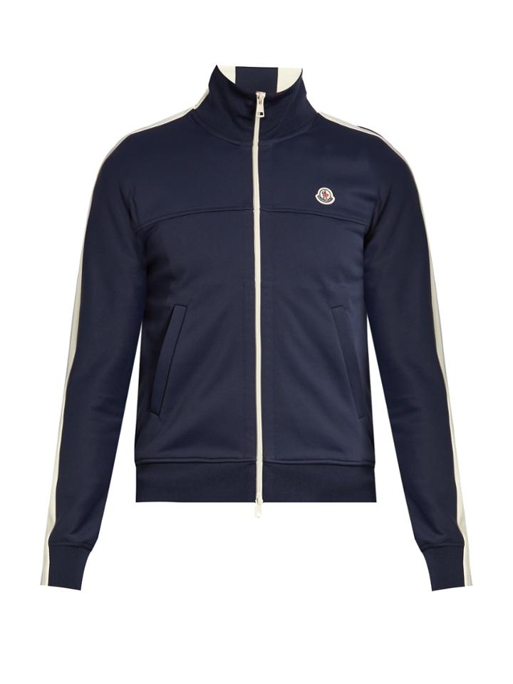 Moncler Contrast-panel Zip-up Jersey Sweatshirt