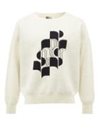 Matchesfashion.com Isabel Marant - Marceau Logo-intarsia Sweatshirt - Mens - Cream Multi