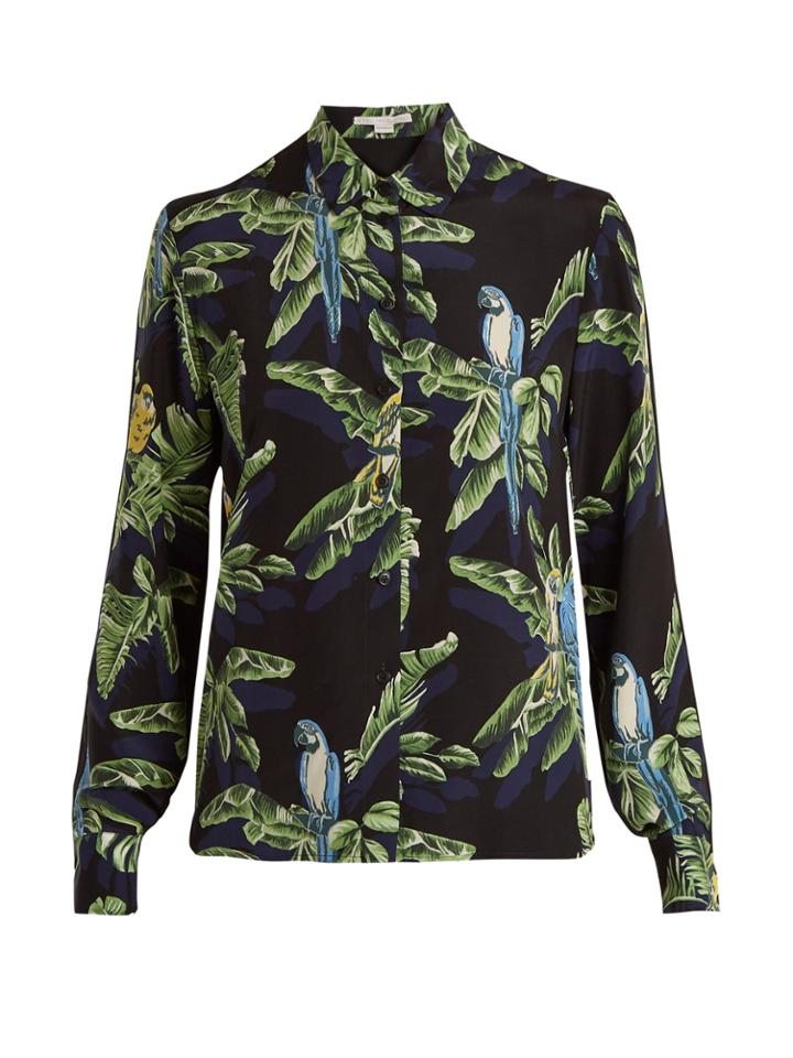 Stella Mccartney Parrot-print Silk Shirt