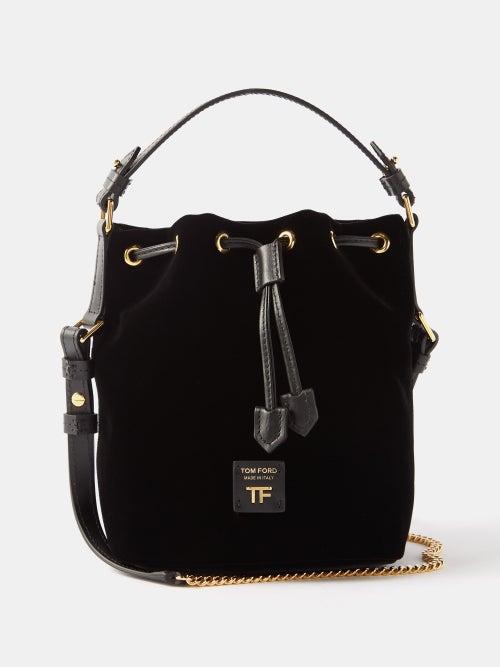Tom Ford - Sofya Velvet Bucket Bag - Womens - Black