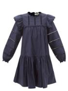 Sea - Rylee Crochet-trimmed Cotton-poplin Mini Dress - Womens - Navy
