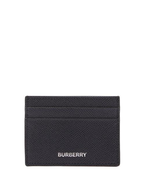 Matchesfashion.com Burberry - Sandon Logo Grained-leather Cardholder - Mens - Black
