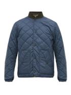 Matchesfashion.com Rrl - Reversible Logo Embroidered Quilted Bomber Jacket - Mens - Blue